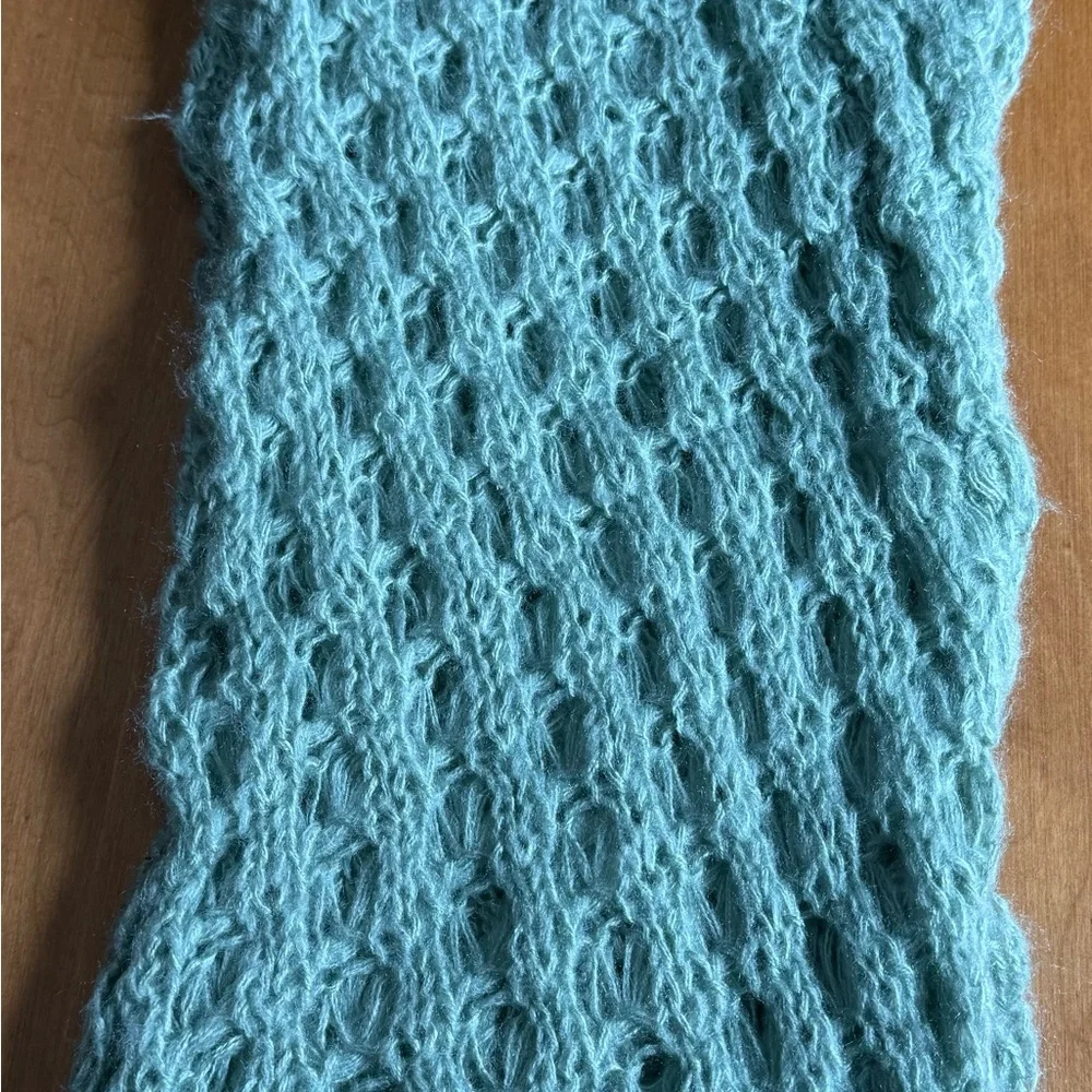Cozy Mint Knit Infinity Scarf